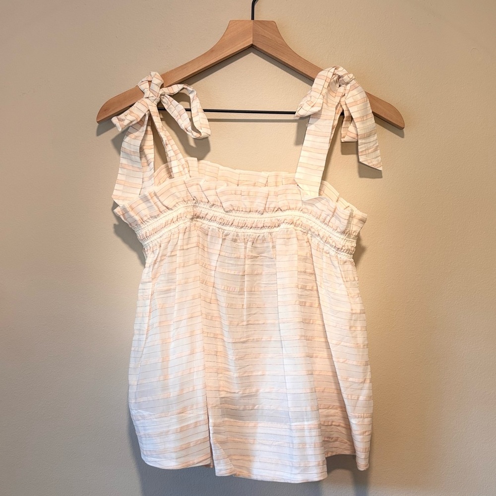 Express Cream Bow Strap Top